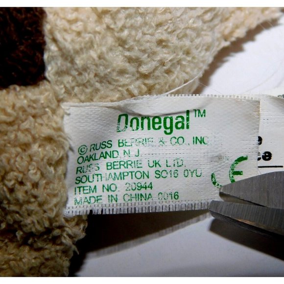 Russ Luv Pets Tan Brown Dog Donegal Irish Shamrock 5.5" Bean Bag Plush 20944 - Picture 4 of 6